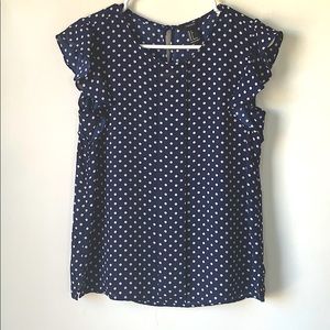 Forever 21 Navy Blue Polka Dot Blouse